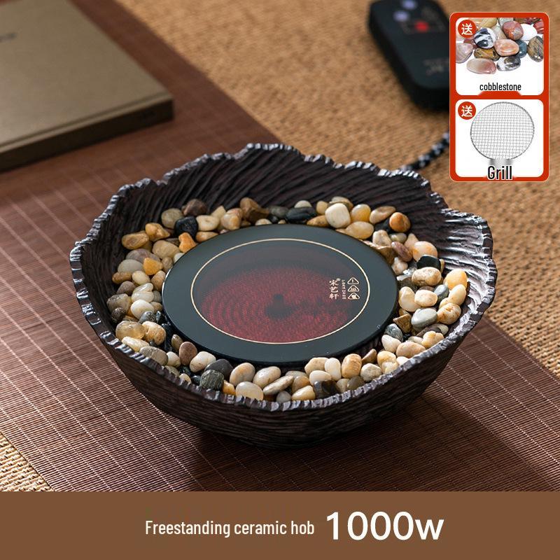 Набор для подогрева чая и вина в китайском стиле для использования в помещении с электрической керамической плитой и стеклянным чайником