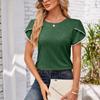 Women's Blouse with Short Sleeve Round Neck Loose Casual T-shirt