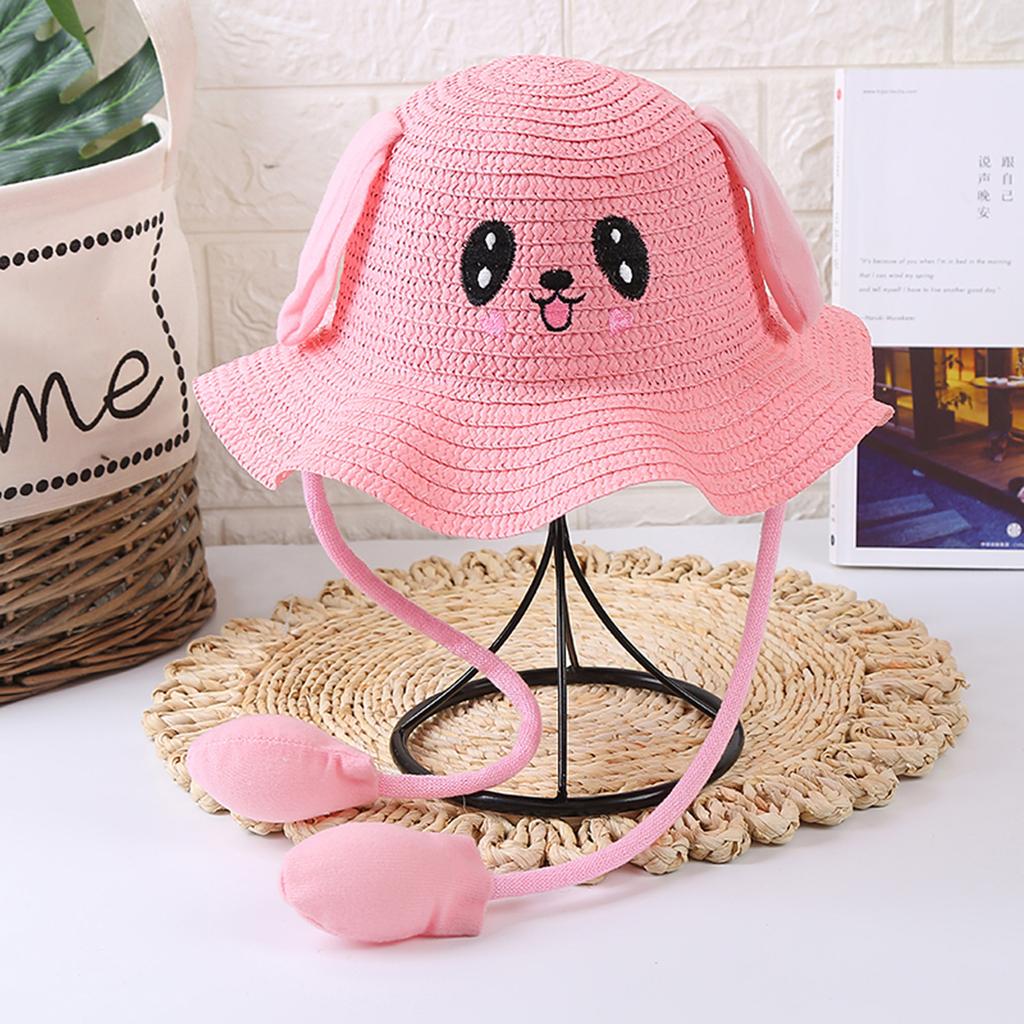 Summer Baby  Bag Sunhat With Moving Ears Children  Straw Hats Caps