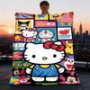 1 шт. Hello Kitty x Pokémon Плед для улицы Легкое фланелевое покрывало Для путешествий, кемпинга, гостиной, дивана, кресла Мягкий
