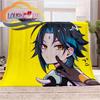 Adventure Game Genshin Impact Cartoon Flannel Blanket Cozy Bed  Lightweight Soft Throw  Sofa Quilt for All Seasons