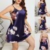Women Round Neck Sling Ruffle Sexy Stain Camisole Pajamas Nightdress Sexy Lingerie