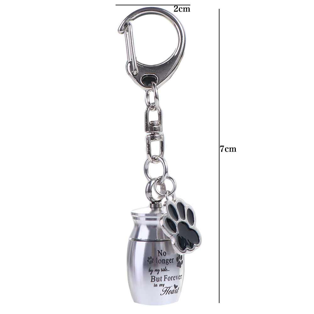 Dog Cat Ashes Pet Urns Keychain Paw Print Pet Urns Keyring Dog Ashes Keepsake  Cremation Jewelry