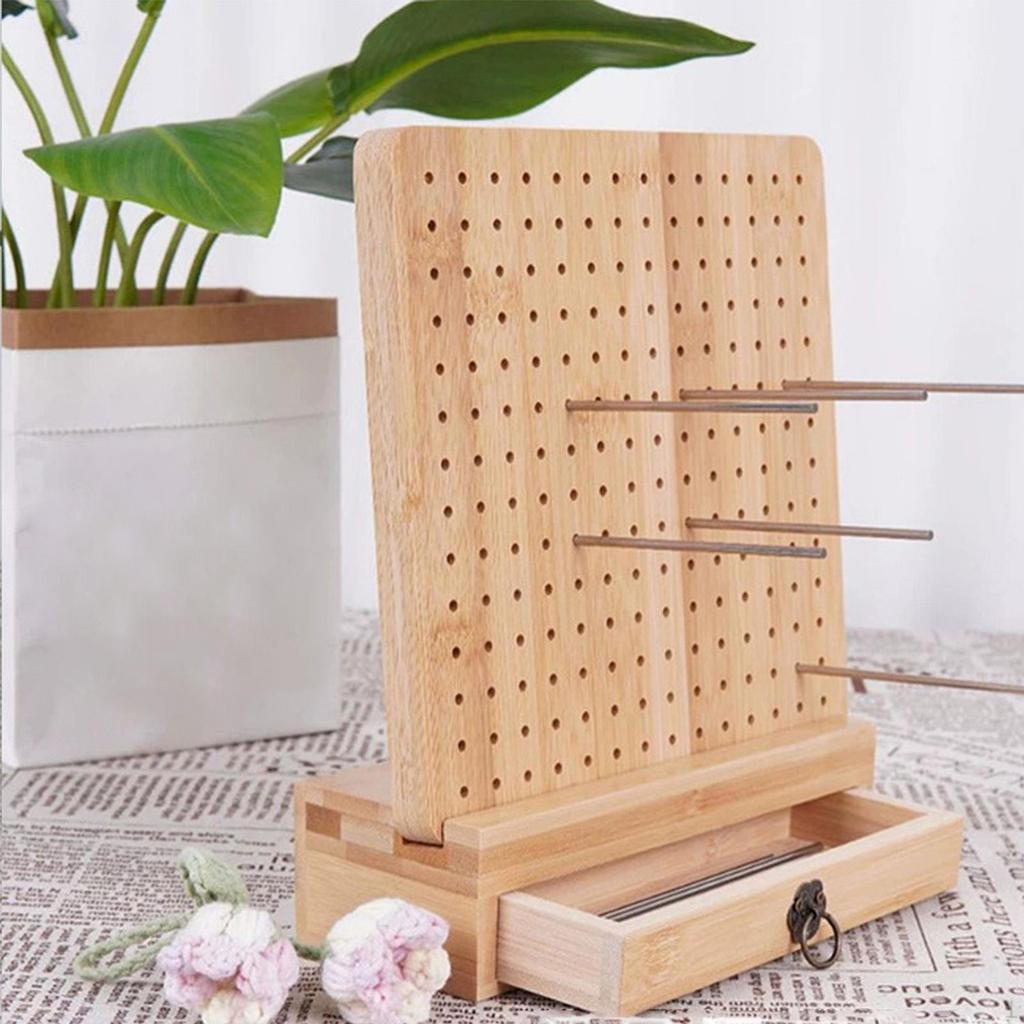 Блокировочная доска с крючками и ящиком для хранения, деревянные отверстия для домашних бабушкиных квадратов