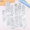 32Pcs Flower Pattern Color Bookmarks Diy Blank Black Line Drawing Bookmark For Kids Adults Stress Relief Reading Accessories[Q]