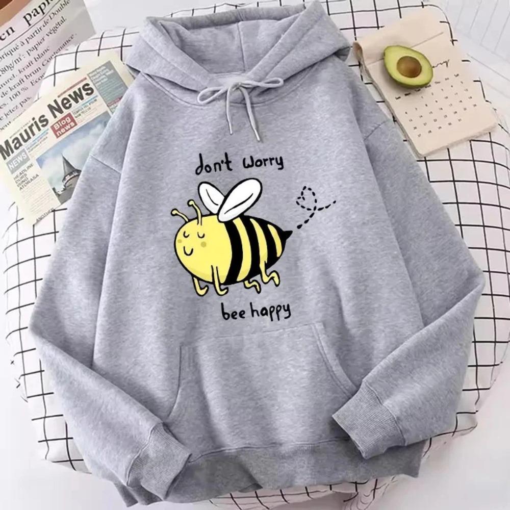 Kawaii Bee Graphic Print Hoodie Autumn Winter Casual Hoodie High Qaulity Fabric Selection Breathable Hoodie Cheap Women Clothing