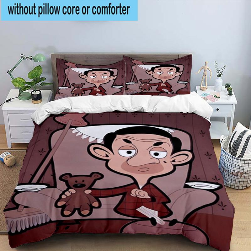 3PCS Mr. Bean's Adventure 3pcs Bedding,Including 3PCS Duvet Cover And 2pcs Pillowcases Perfect for Christmas,Ideal for Bedroom, Dormitory