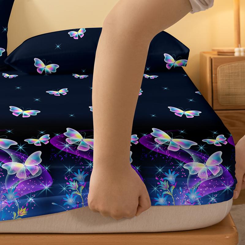 1 шт. Матовая простыня с психоделическим узором «Бабочка», Пестрый покрывало для спальни, Постельное белье без наволочек