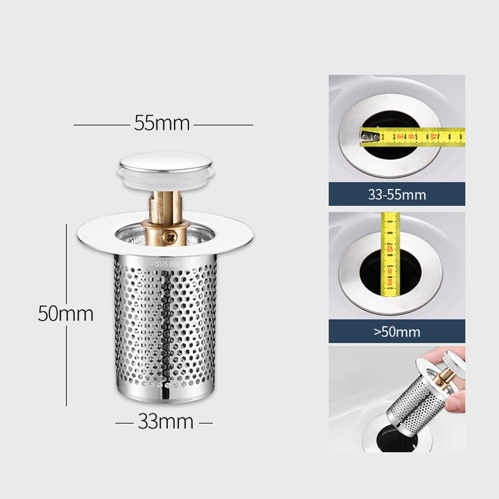 Универсальная пробка для раковины с корзиной, отскакивающая пробка для раковины с медным сердечником, сливная пробка для умывальника