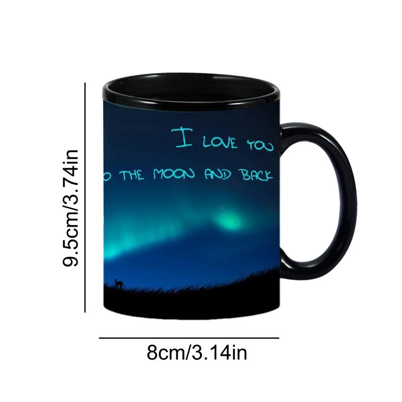 Теплоизменяющаяся кружка Reveal, меняющая цвет, керамическая кофейная чашка с дизайном «Северное сияние», холодный кофе, чай, магия, меняющая цвет, керамическая чашка