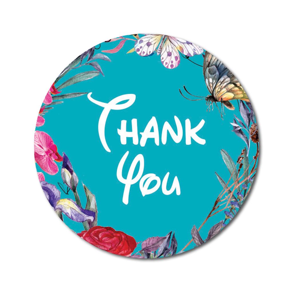 Darling Souvenir Round 45 шт элегантные цветочные и бордюрные фуксия розовые наклейки спасибо-1.6