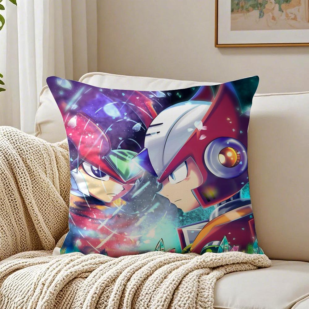 Classic Retro Japanese Game RRockman Mega Man Cushion Cover Pillowcase Antidustmite living Room Sofa Decor Cushion Room