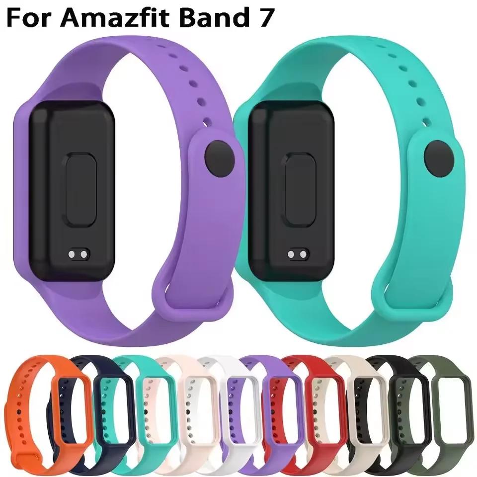 Мягкий силиконовый спортивный ремешок для Amazfit Band 7 Браслет Замена ремешка для часов Amazfit Band 7 Ремешок на запястье Умные часы Correas