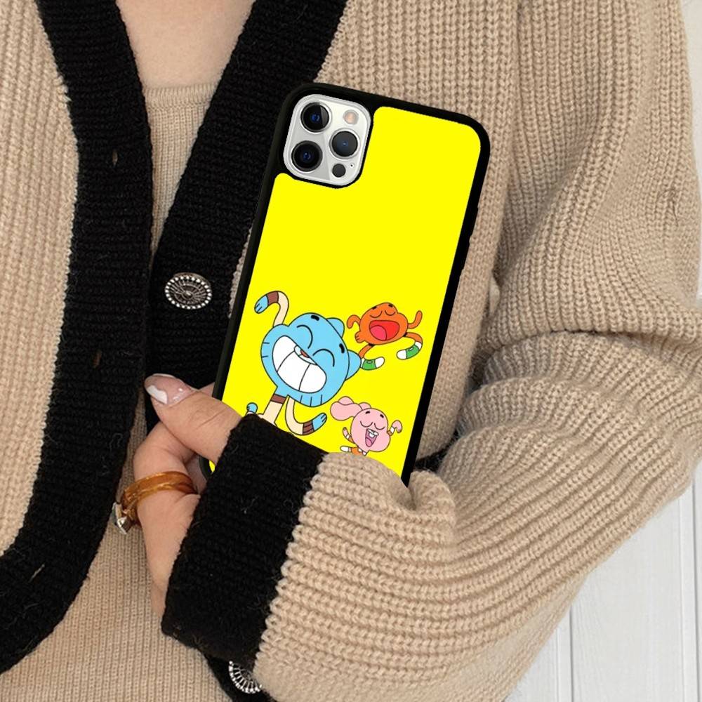 Чехол для телефона Gumball Anime A-Amazing World для iPhone 17 16 15 14 13 Pro 12 11 Pro Max, Жесткий PC+TPU, Задняя крышка