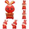 2023 New Year Chinese Style Red Rabbit Mascot Soft Plush Toy Doll Gift