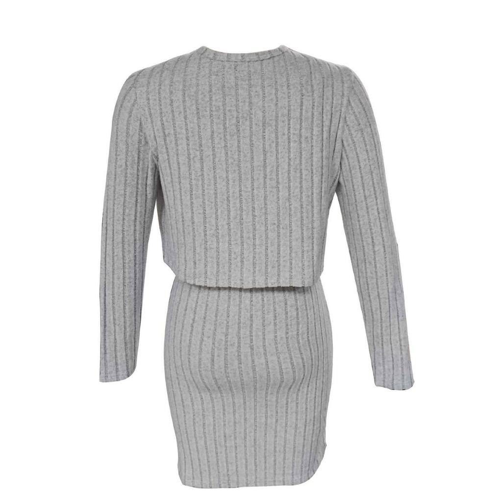 Autumn & Winter Women's Long-Sleeve Knitted Cardigan Dress Set