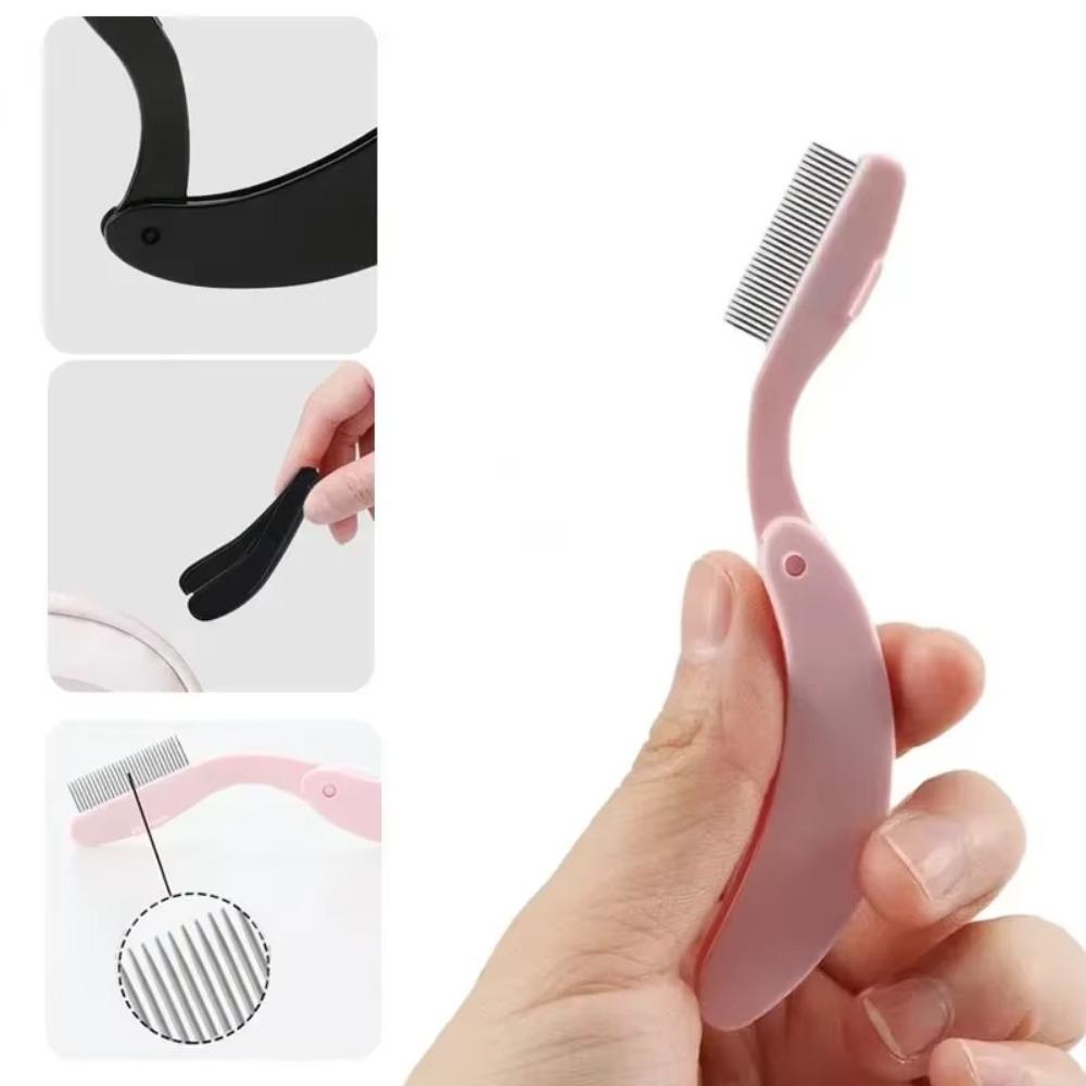 Stainless Steel Teeth Eyelash Separator Comb Foldable Mascara Comb Hot Eyelash Brush Makeup Tools