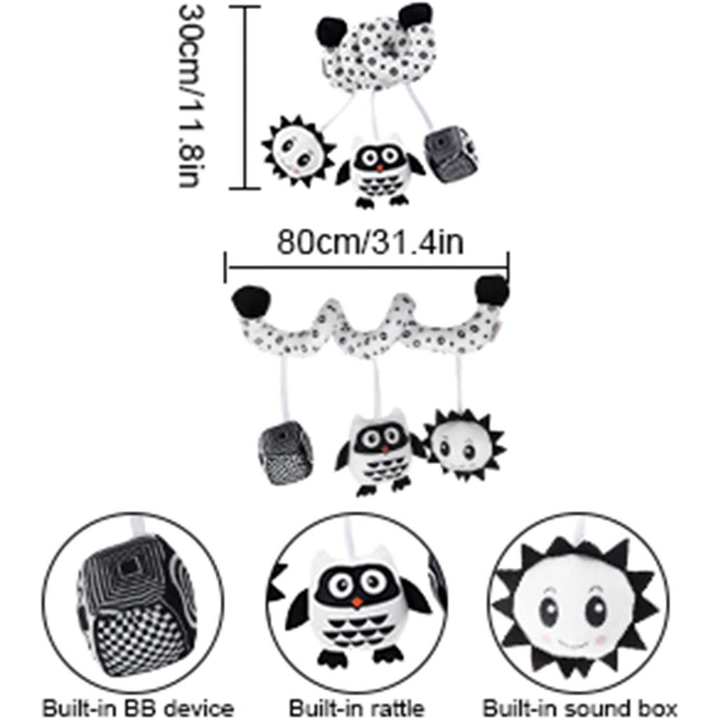 Спиральные плюшевые игрушки для автокресла, игрушки для кроватки, спиральная игрушка для занятий спортом, встроенное устройство BB, погремушка и звуковой ящик, сенсорная игрушка для новорожденных, лучший подарок на 0, 3, 6, 9, 12 месяцев