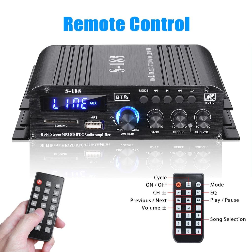 2-канальный усилитель 400 Вт + 200 Вт мини-HIFI усилитель мощности Bluetooth аудио караоке автомобильный кинотеатр усилитель USB/SD AUX вход