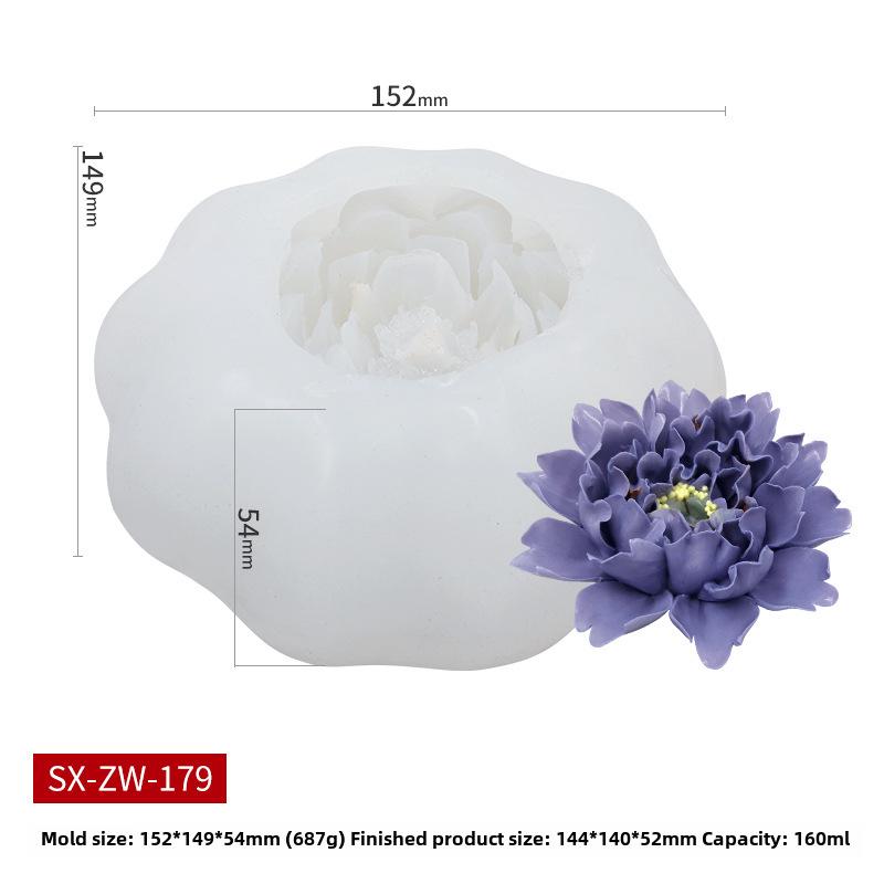 Sanxin Peony Silicone Mold for Epoxy, Candle, Cake, Soap, and Aromatherapy Decor.