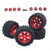 4 Pieces RC Car Wheels and Tires, Crawler Rubber Tyres with 8 Hex Wheel Hubs for 1/12