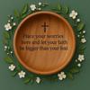 Wooden Prayer Bowl Handcrafted Round Dough Bowl with Carved Pattern Faith Based Encouragement Gift for Christian Prayer