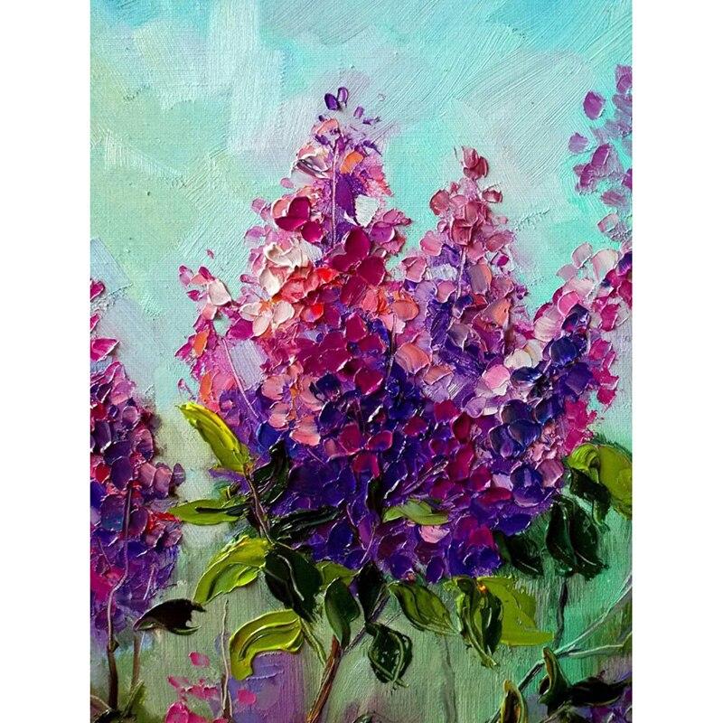 DIY цветок 5D алмазная живопись вышивка крестом полный круглый стразы сиреневый лавандовый бриллианты хобби домашний декор