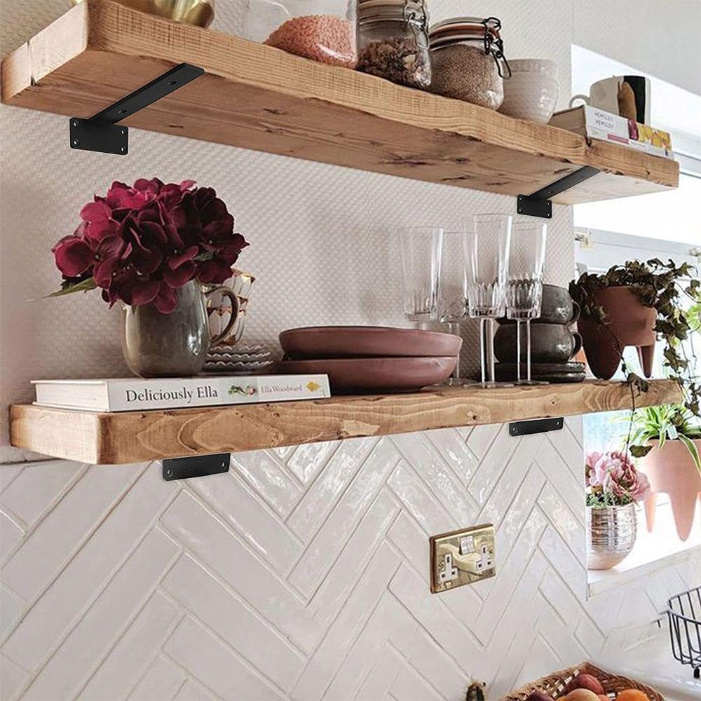 Black Coated Cast Iron Shelves Brackets Heavy Duty Shelve L Brackets Floating Shelf Brackets