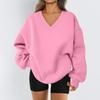 Women's Sweatshirt Sports Flannel  Sweatshirt Long Sleeve Top Casual V-Neck Sweatshirt