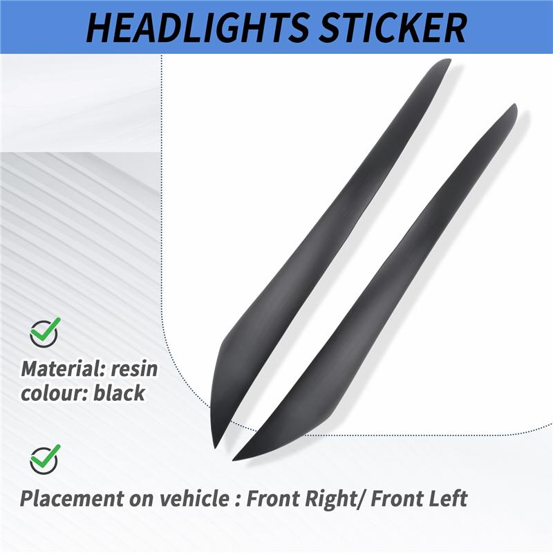 Reliable-For VOLVO S40 V50 2004-2012 Resin Headlights Eyebrows Eyelids Cover Eyelash Head Light Lamp Sticker