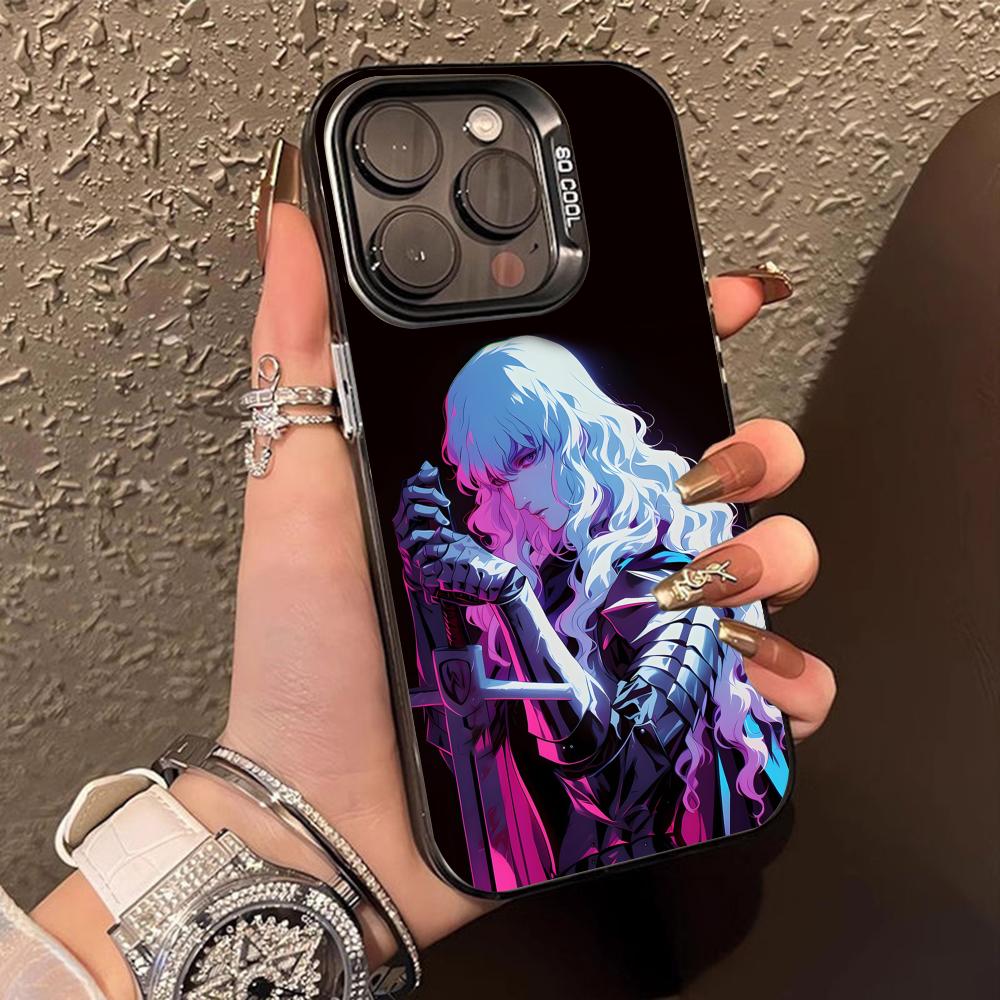 Чехол для телефона с аниме Гриффитом для iPhone 17 16 15 14 13 12 11 X XR XS Air Pro Max Plus Черный Цветной Серебристый Чехол