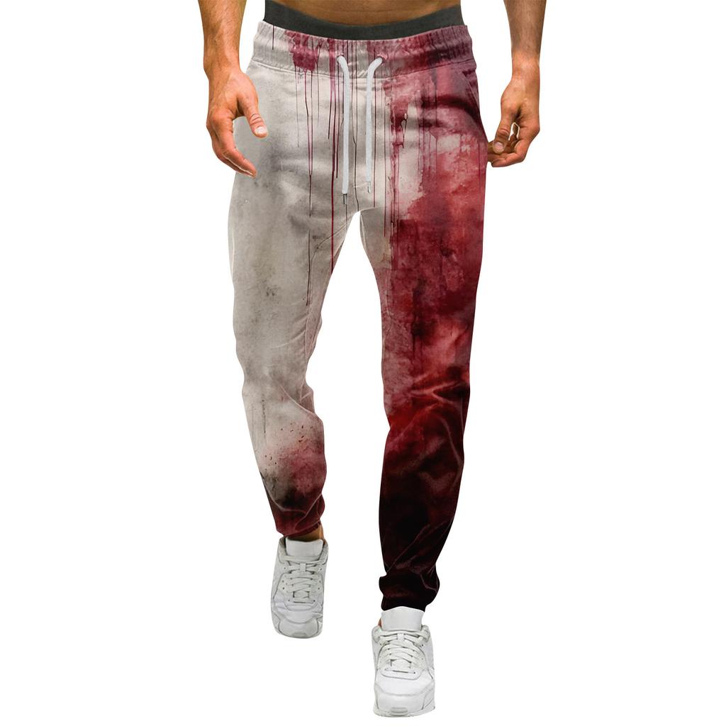 Men's Halloween Print Trousers Men's Casual Sports Trousers With Drawstring