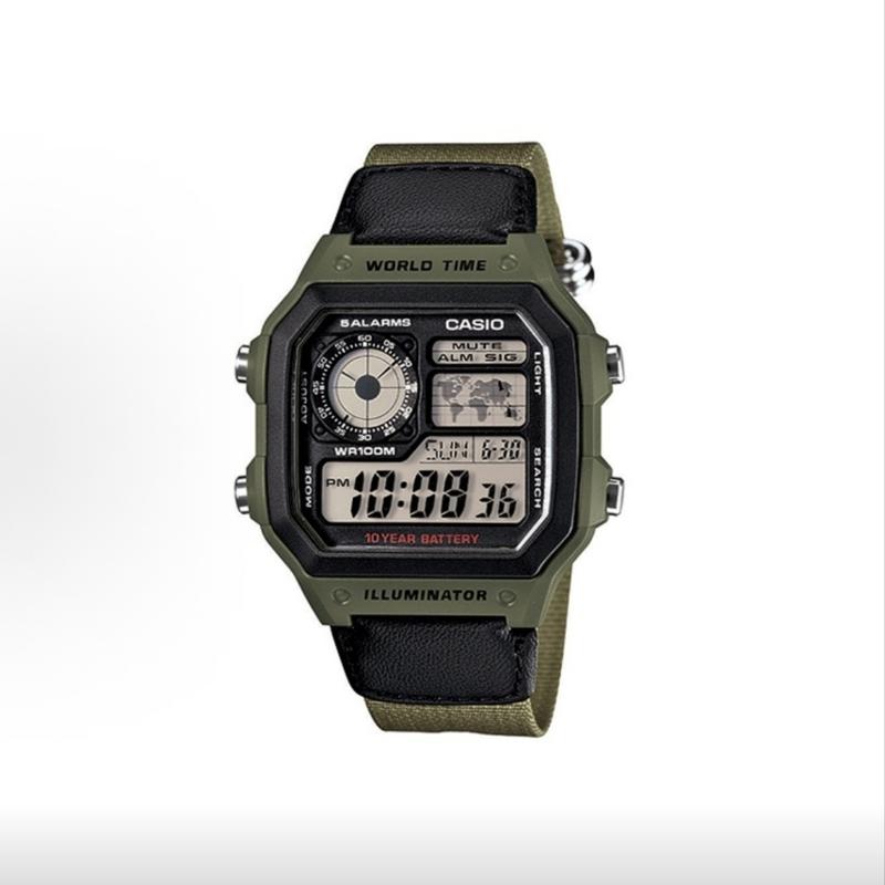 Casio Индивидуальные часы модифицированная серия корпус из смолы водонепроницаемые 100 метров AE-1200WH-1AVDF модифицированные-полевая кромка Кварц силико AE-1200WHB-3B