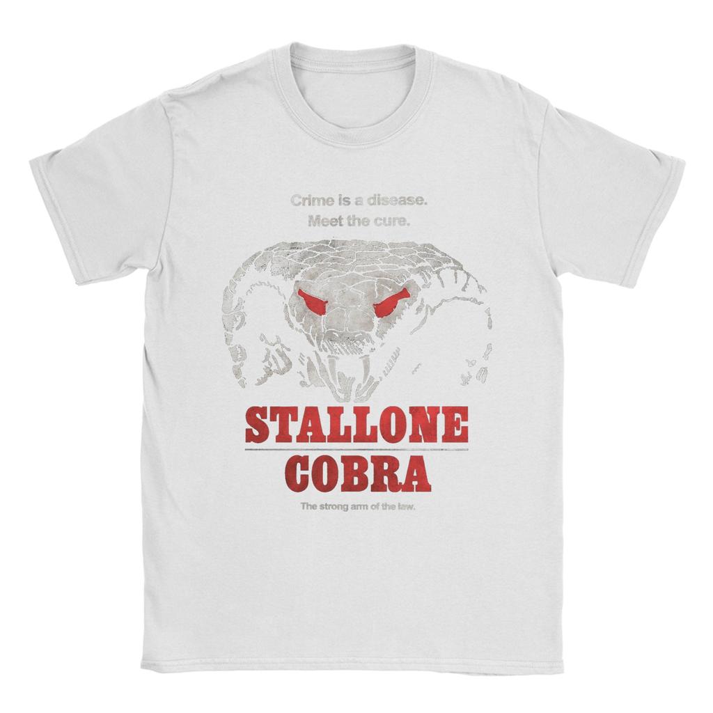 Футболки с изображением фильма «Кобра» со Сталлоне для мужчин Потрясающая хлопковая футболка с круглым вырезом и коротким рукавом Идея для подарка Одежда