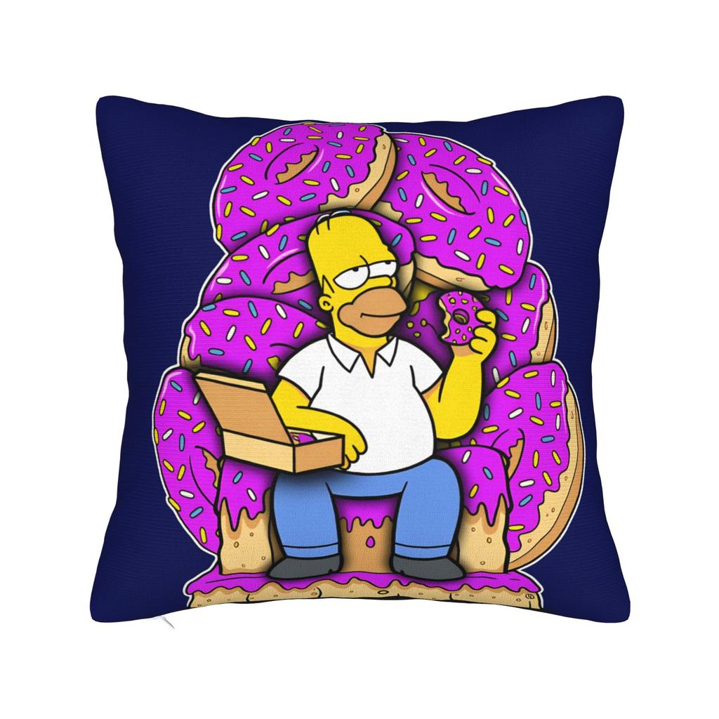 Homer SSimpsons Donut Pattern Pillow Cover Square Cushion Cover Fashion Pillow Case For Living Room Sofa