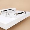 Men'S Half Frame Reading Glasses High Definition Blue Light Blocking Square Glasses Neutral Retro Fashion Presbyopia Eyeglasses