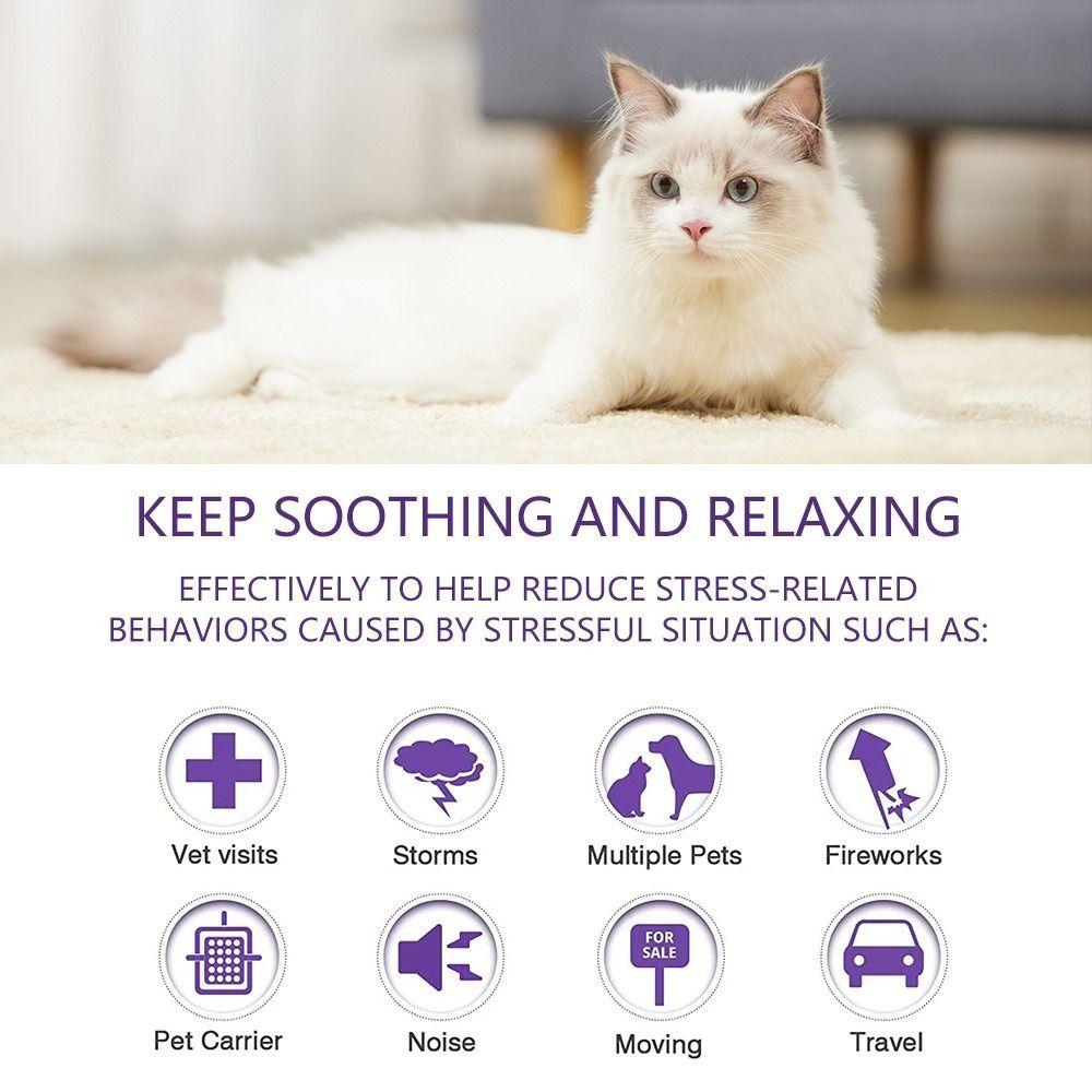 38см/63,5см Успокаивающий ошейник для питомцев TPR Товары для питомцев Портативное ожерелье для собак и кошек Кошки