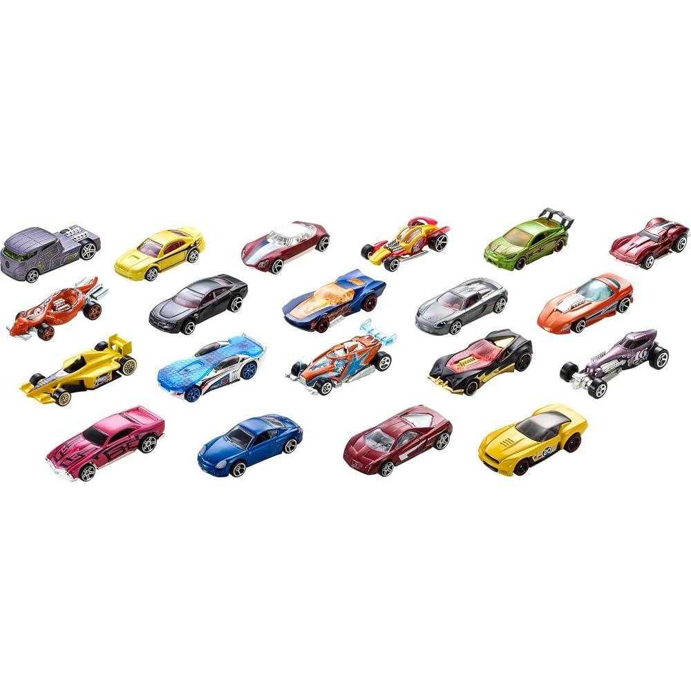 Hot Wheels Набор игрушечных машинок H7045, 20 штук, с разнообразным дизайном и цветами