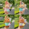 Bear Flower Plush Keychain Toy Stuffed Doll Backpack Pendant Decoration Gift