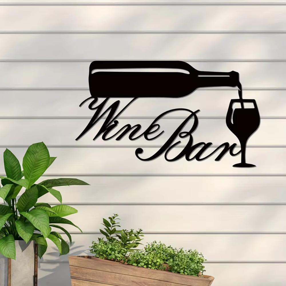 1pc Wine Bar Metal Wall Art Sign - Elegant Home Décor for Kitchen Living Room, Bedroom, and Porch, Perfect Housewarming Gift