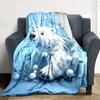 1pc Polar bear, Winter blanket Lightweight Flannel Throw for Sofa Bed Travel Camping Livingroom Office Couch Chair