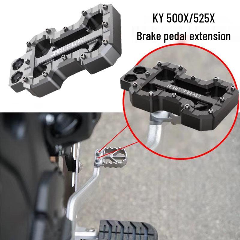KY500X/525X Aluminum Alloy Brake Pedal Footrest – Enlarged, Anti-Slip Pad