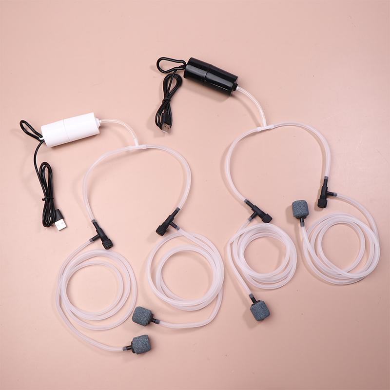 Aquarium Usb Oxygen Air Pump Fish Tank Portable Dual-Hole Silent Air Compressor Aerator Portable Mini Small Oxygenator