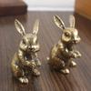 Brass Zodiac Rabbit Small Ornament Ornament Desktop Creative Retro Tea Pet Pure Copper Small Copper Crafts