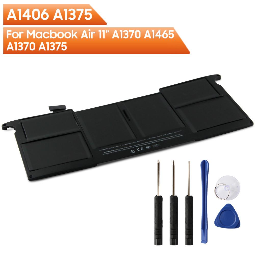 Новая сменная батарея для ноутбука A1406 A1375 для Macbook Air 11 "A1370 2010 года A1370 2011 года A1465 2012 года 4680 мАч