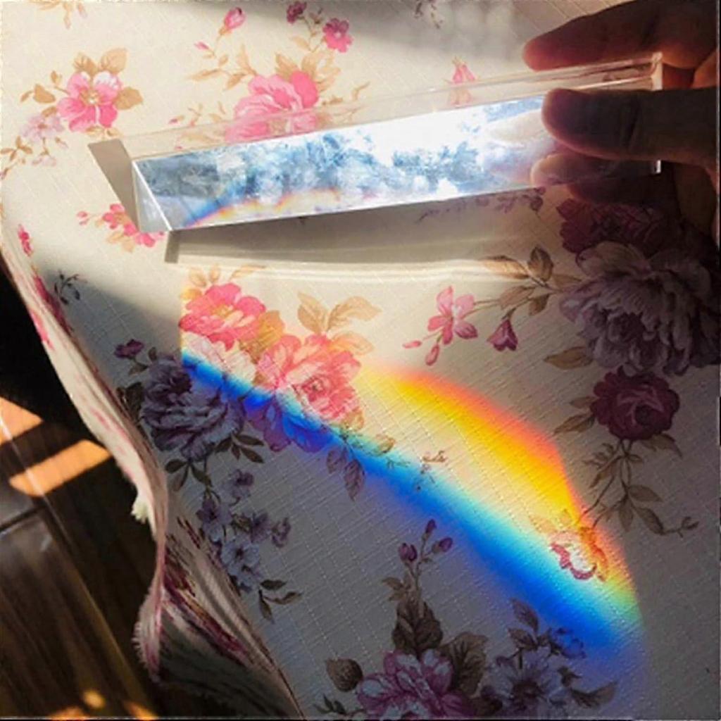 Crystal Colour Prism Rainbow Optical Glass Triangle Prisms 25x25x80mm for Light Projection and Photography Accessories