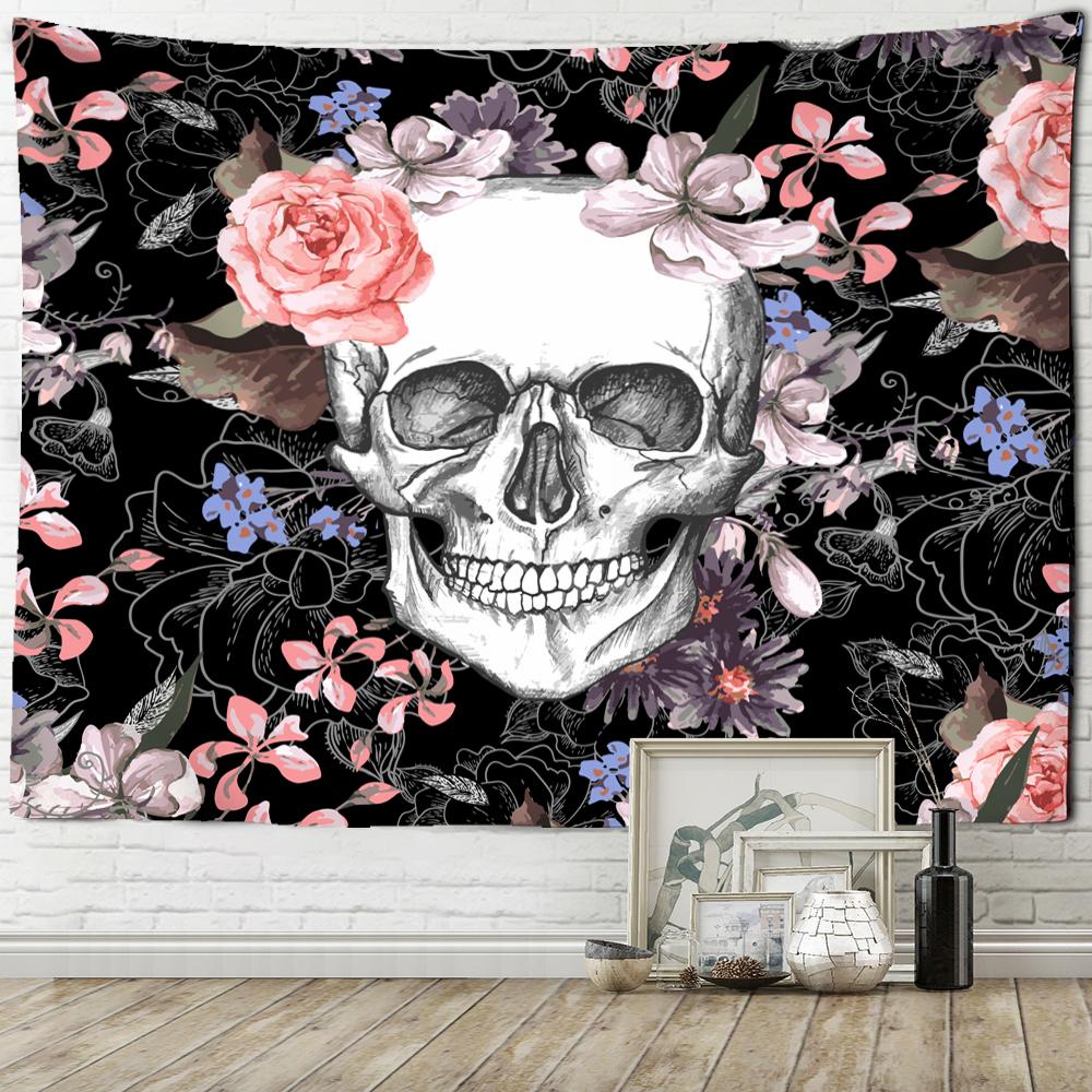Психоделический гобелен с черепом Grim Reaper, хиппи, колдовство, настенный абстрактный настенный фон, декор для общежития
