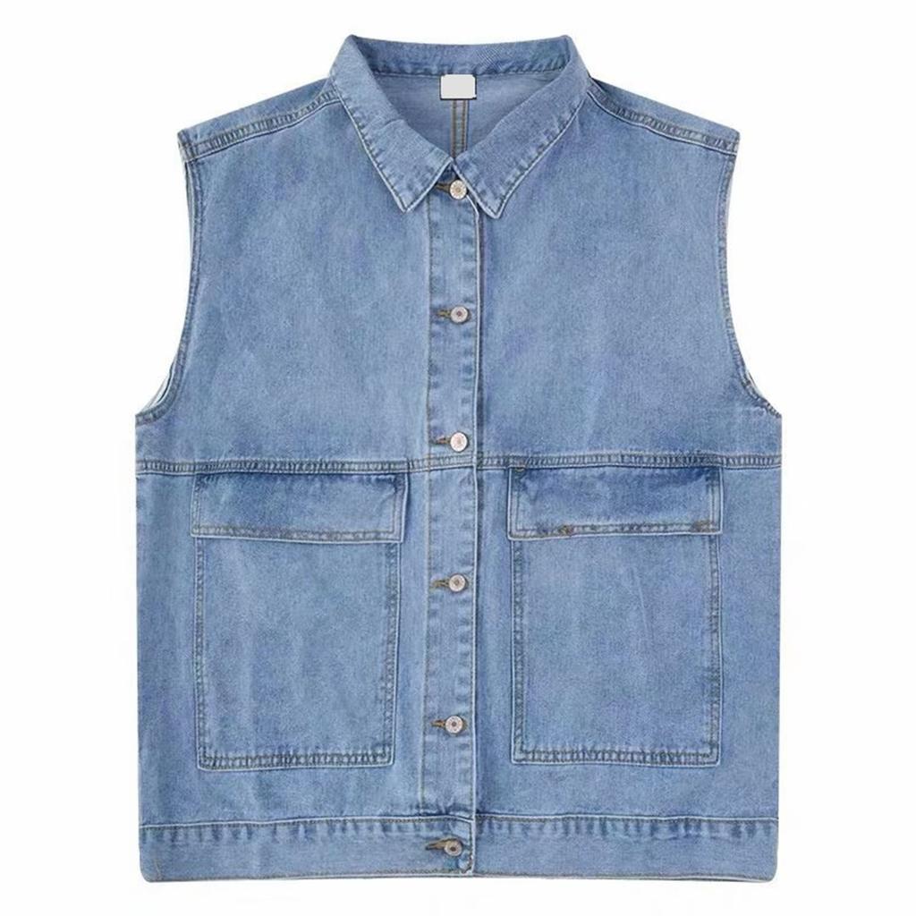 Ladies' Waistcoat, Mid-length Denim Jacket, Loose Top Garment