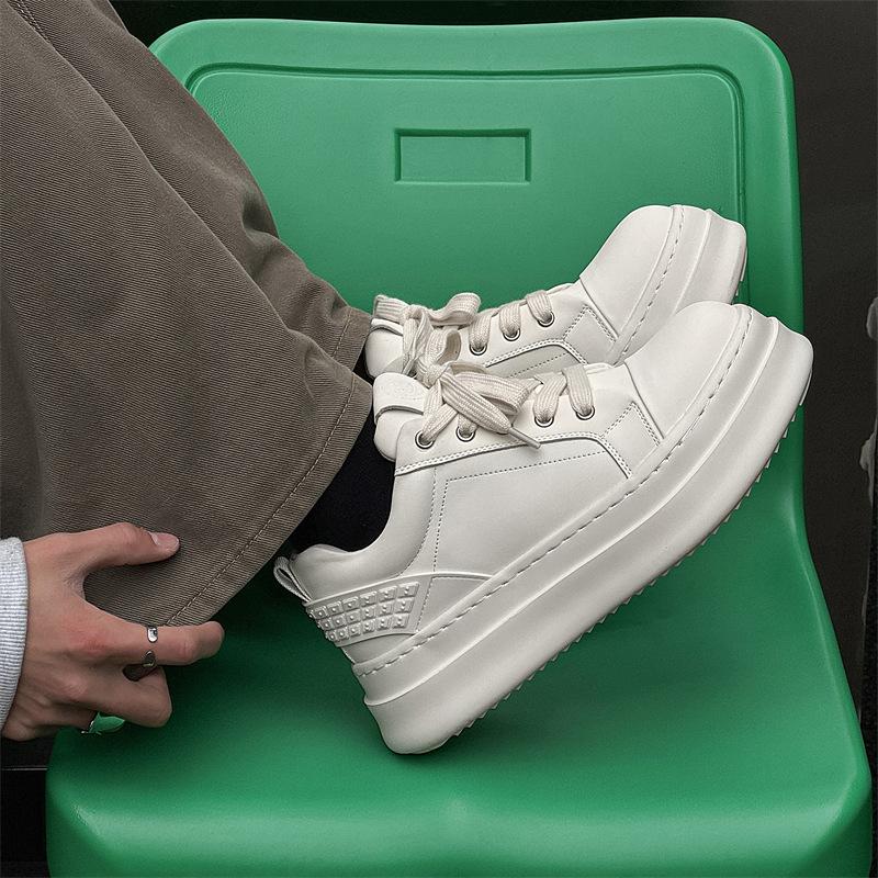 Повседневная обувь с большой головой, новая мужская нишевая обувь на доске, универсальная классическая низкая, на толстой подошве, увеличивающая рост, обувь для доски 66027-K