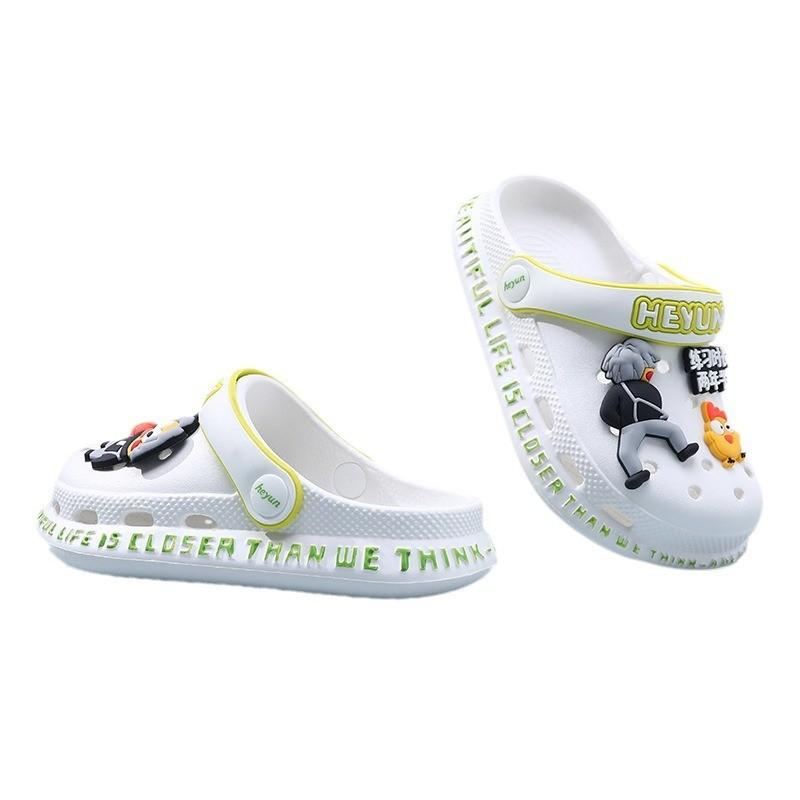 Удобные Дышащие Летние Мультяшные Клоги для Девочек и Мальчиков для Игр в Помещении и на Открытом Воздухе